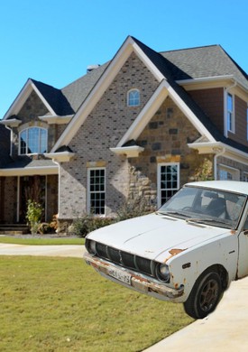 Drive An Old Car But Live In An Expensive House