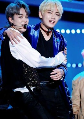 Jimin with his best friend taehyung